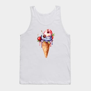 Summer Fruit And Ice Cream Tank Top